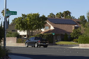 Single family housing off Buffalo Drive south of West Sahara Avenue, looking southwest, Las Vegas, Nevada: digital photograph