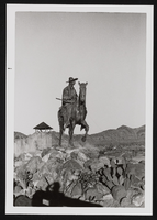 Statue of Rafael Rivera at the entrance of Old Vegas: photographic prints