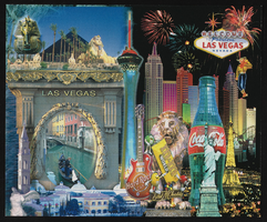 Collage of Las Vegas Strip hotels, image 002: postcard
