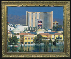 Treasure Island Hotel and Casino as viewed from the Bellagio: postcard