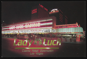 Exterior views of the Lady Luck Hotel and Casino: postcards