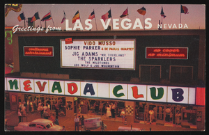 Nevada Club on Fremont Street, image 001: postcard