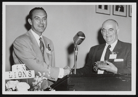 C. Norman Cornwall at a Lions Club meeting: photographic print