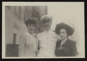 Wanda Pegram, husband Reginald Pegram, and an unidentified friend identified from left to right: photographic print
