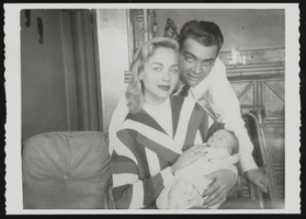 Bert Pegram, his wife (name unknown), and son Steven: photographic print