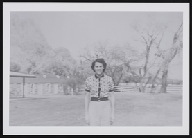 Claudia Londo at the back of Krupp Ranch where she lived: photographic print