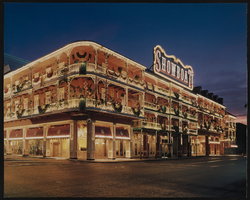 Exterior view of Showboat Casino in the evening, Atlantic City, New Jersey: color photographs
