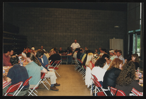 Southern Nevada American Society of Landscape Architects Sponsor Fred Crook speaking to a room of SNASLA members: photographic print