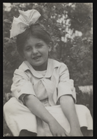 Nanelia Siegfried sitting outside: photographic print