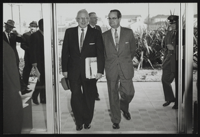 Howard Cannon and others in front of an airplane at Air Force Ballistic Missile Headquarters: photographic print