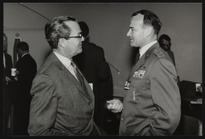 Men at a conference at Air Force Ballistic Missile Headquarters: photographic print