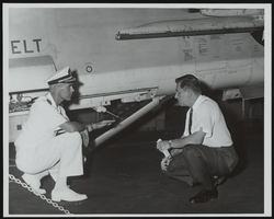 Commander D. S. Mackay and Howard Cannon during the Congressional Squadron Orientation Cruise: photographic print