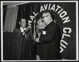 International Aviation Club awarding Howard Cannon an Award of Merit: black-and-white photographs