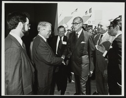 Howard Cannon attending the Paris Air Show with Francois Mitterrand, president of France: photographic print
