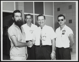 Leonard Hebert, Curtis Kinder, Howard Cannon and Bill Flangas posing: photographic print