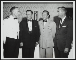 Howard Cannon with General Joseph Preston and two unidentified men: photographic print