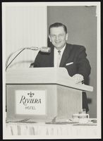 Howard Cannon at a podium at the Riviera Hotel and Casino, Las Vegas, Nevada: photographic print