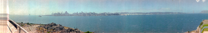 View of San Francisco from Alcatraz lighthouse, San Francisco, California: panoramic photograph