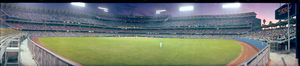 Dodgers vs. Cardinals baseball game at Dodger Stadium, Los Angeles, California: panoramic photograph
