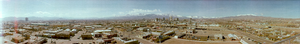 View of downtown Reno, Nevada for bank giveaway poster: panoramic photograph