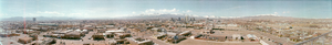 View of downtown Reno, Nevada for bank giveaway poster: panoramic photograph