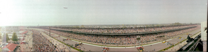 Indianapolis 500 race from the control tower, Indianapolis, Indiana: panoramic photograph