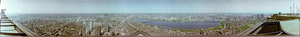 Boston and Cambridge from top of the Hancock building, Massachusetts: panoramic photograph