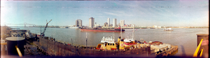 View of New Orleans from across the Mississippi River, New Orleans, Louisiana: panoramic photograph