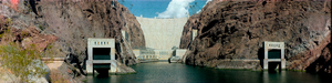 View of Hoover Dam, Lake Mead: panoramic photograph