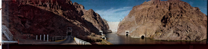 View of Hoover Dam, Lake Mead: panoramic photograph