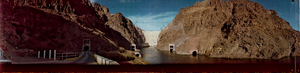 View of Hoover Dam, Lake Mead: panoramic photograph