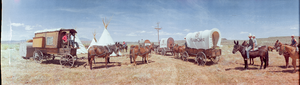Wagon train, St. George, Utah: panoramic photograph