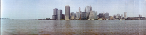 Lower Manhattan from Brooklyn Pier, New York: panoramic photograph