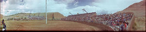 Native American rodeo, Gallup, New Mexico: panoramic photograph