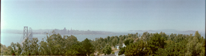 View of San Francisco from Yerba Buena Island, San Francisco Bay, California: panoramic photograph