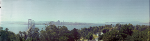View of San Francisco from Yerba Buena Island, San Francisco Bay, California: panoramic photograph