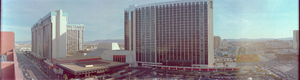 MGM Hotel from Las Vegas Boulevard looking south, Las Vegas, Nevada: panoramic photograph