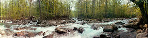 Little Pigeon River in Great Smoky Mountains, Pigeon Forge, Tennessee: panoramic photograph