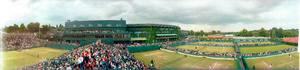 Center Court at Wimbledon, London, England: panoramic photograph