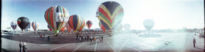 Balloon: 5th Dimension Up Up and Away balloon festival at Las Vegas Convention Center, Las Vegas, Nevada: panoramic photograph
