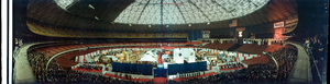 National Association of Home Builders convention opening at Houston Astrodome, Houston, Texas: panoramic photograph