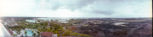 Waikoloa Hotel and surrounding lava rock, Kauai, Hawaii: panoramic photograph