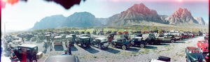 Imperial Palace antique cars at Spring Mountain Ranch, Las Vegas, Nevada: panoramic photograph