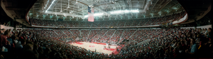 First basketball game at UNLV Thomas &amp; Mack Center, Las Vegas, Nevada: panoramic photograph