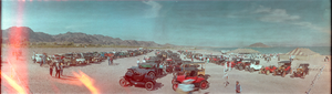 Anitque car rally, Lake Mead area, Nevada: panoramic photograph