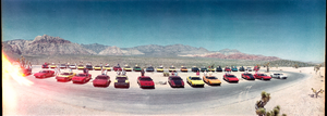 4th Annual Pantera Owners Club of America rally at Red Rock Canyon overlook, Las Vegas, Nevada: panoramic photograph