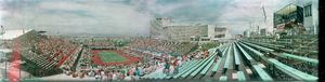 Johan Kriek vs. Jimmy Arias match, Alan King tennis tournament at Caesars Palace, Las Vegas, Nevada: panoramic photograph