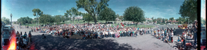 Boulder City Penny Power Day for 50th anniversary of Hoover Dam at Bicentennial Park, Boulder City, Nevada: panoramic photograph