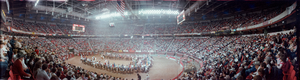 National Rodeo Finals (NFR) at Thomas &amp; Mack Center Las Vegas, Nevada: panoramic photograph
