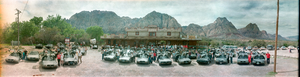 3rd Annual DeLorean Owners Association Las Vegas Weekend at Bonnie Springs Ranch, Las Vegas, Nevada: panoramic photograph